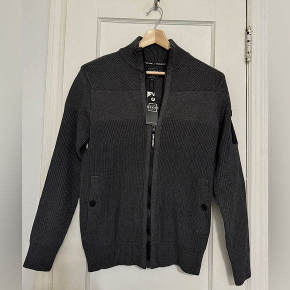 Xios Men’s Zip Up Sweater | Size: M | Color: Gray - Picture 2 of 5
